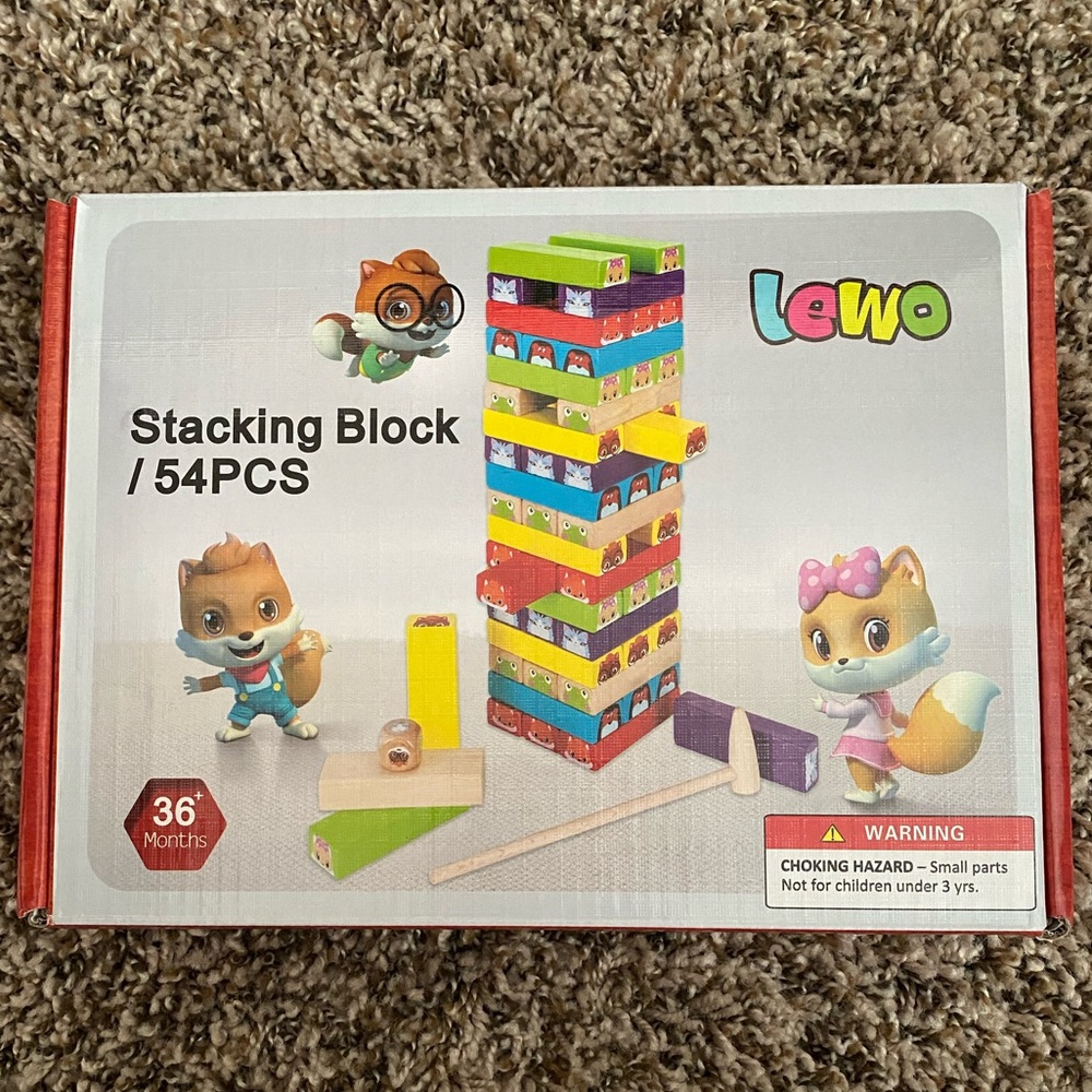 Wooden stacking game 54 pieces